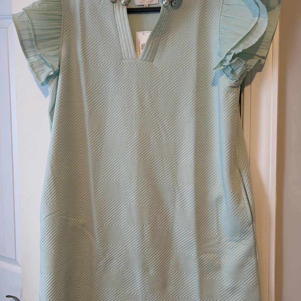 Simply Southern Mint Green Textured Midi Dress